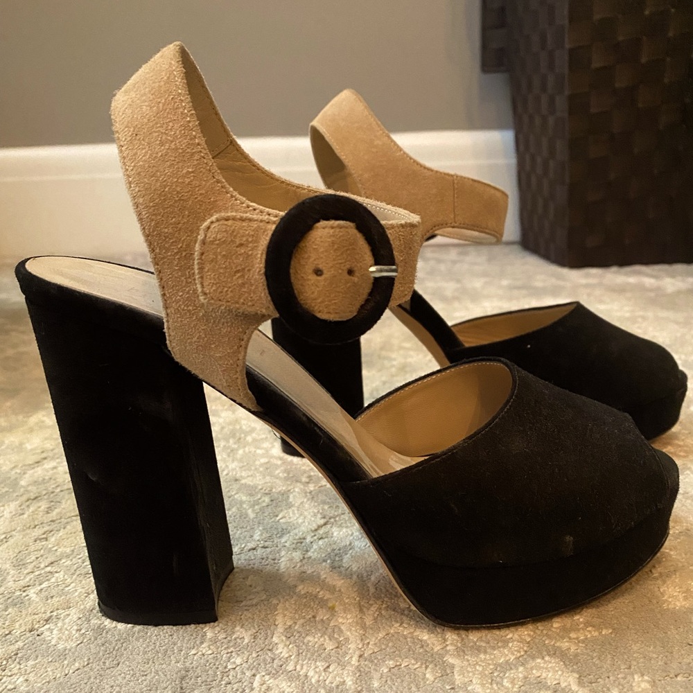 M Gemi Italian suede platform heels